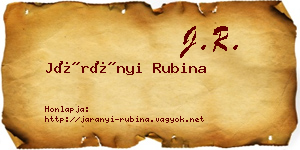 Járányi Rubina névjegykártya